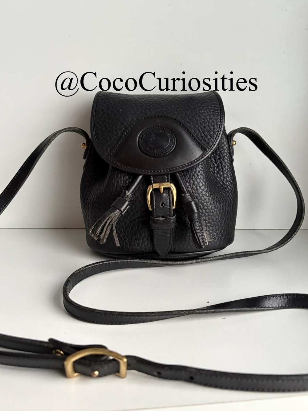 Dooney & Bourke awl Black Leather Mini Drawstring Buckle Bag - Picture 4 of 16